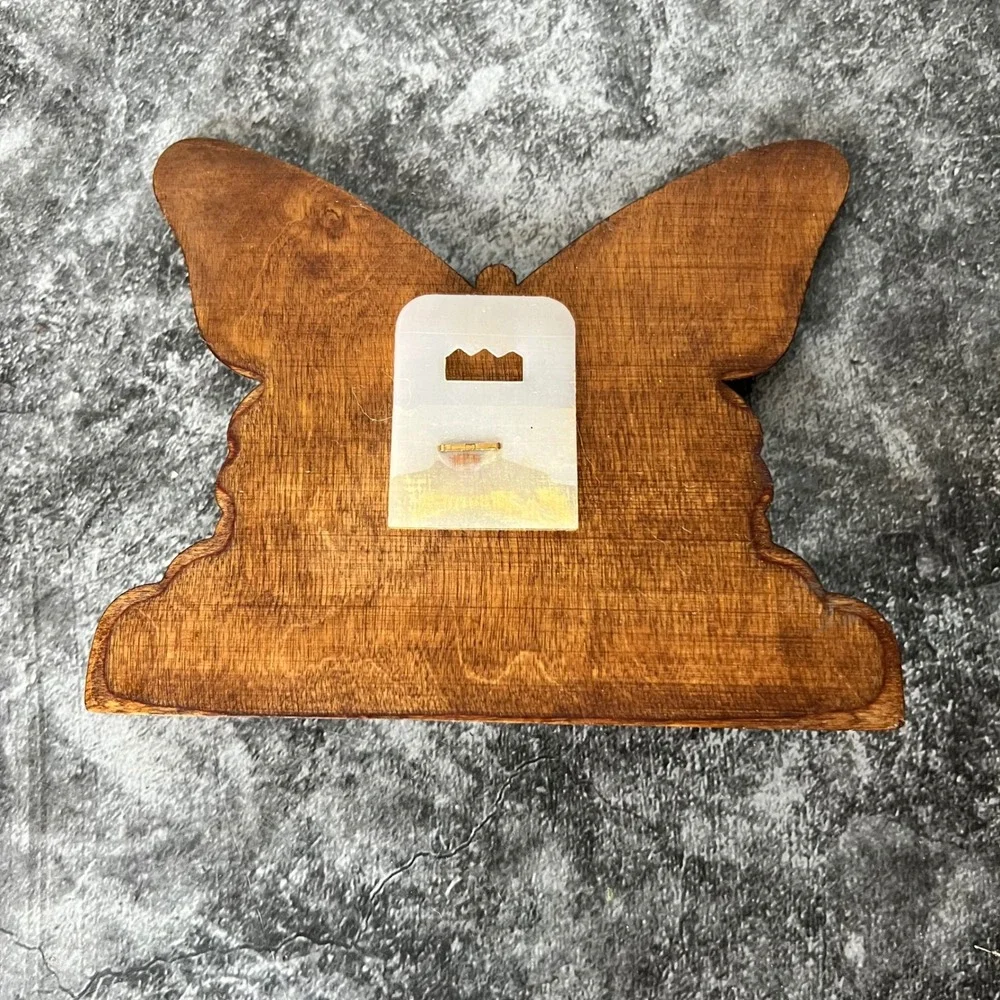 Vintage Wooden Carved Butterfly Wall-Mounted Key Holder | Cottage Fairy
